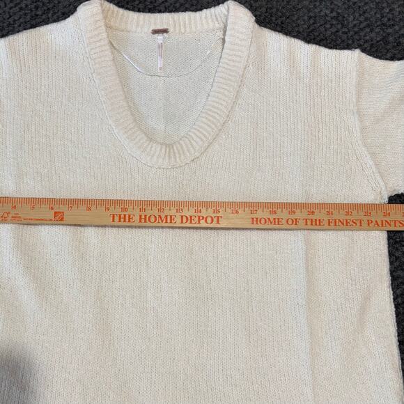 Free People Brookside Oversized Tunic Sweater XS Ivory Soft Stretch Comfy NWT - Picture 5 of 9
